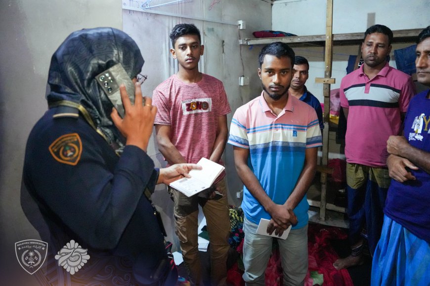 ގަވާއިދާ ހިލާފަށް މާލޭގައި އުޅެމުންދިޔަ 25 ބިދޭސީއަކު އިމިގްރޭޝަންގެ ބެލުމުގެ ދަށަށް