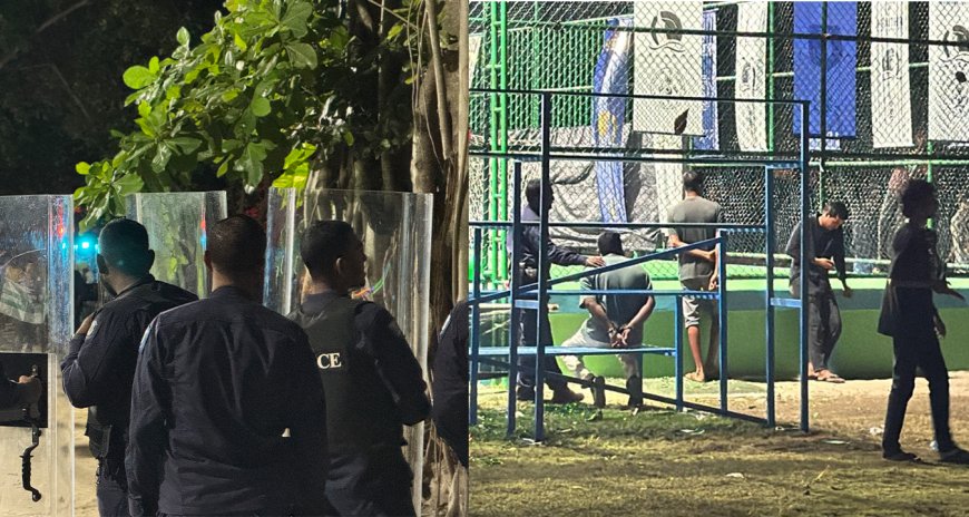 އިނގުރައިދޫ އާއި ދުވާފަރުގެ ފުޓްސަލް މެޗު ހޫނުވެ ސަޕޯޓަރުން މާރާމާރީ ހިންގައިފި