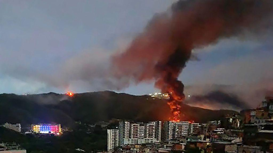 Venezuela on the night of attack. Photo: BBC
